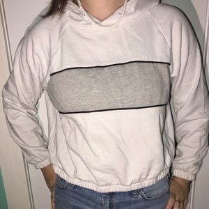White grey striped hoodie